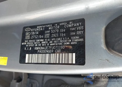 2015 Hyundai Genesis 3.8 из США, поврежденный, VIN KMHGN4JE7FU071193